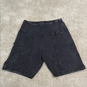 Vans Black Acid Wash High-Waisted Biker Shorts